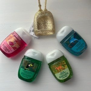 Bath Body Works Accessories Bath Body Works Gold Pocketbac Holder 4 Piece Pocketbacs Hand Sani Gel Set Poshmark